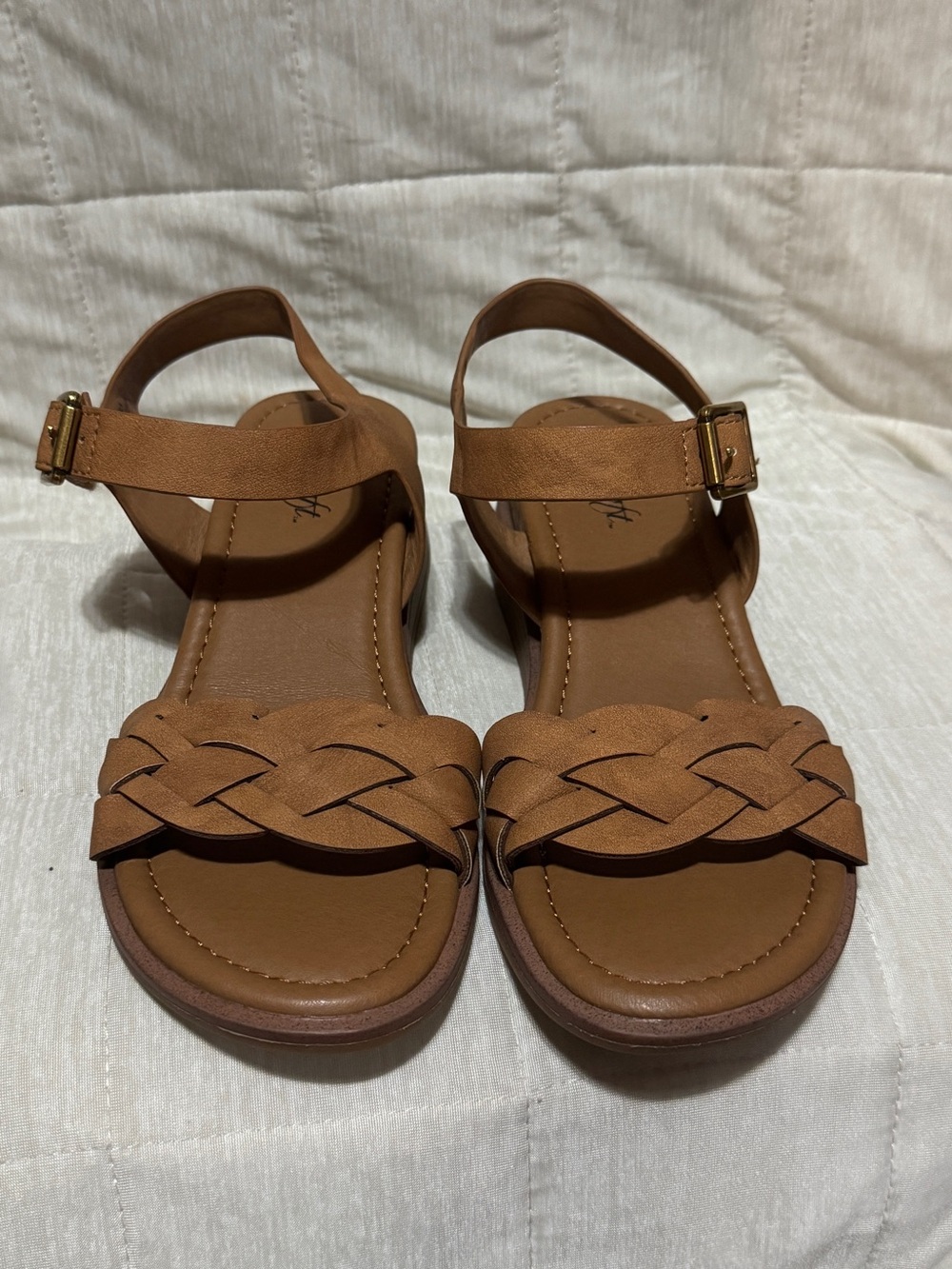 Braided Ankle-Strap Sandals in Tan - Everyday Comfort